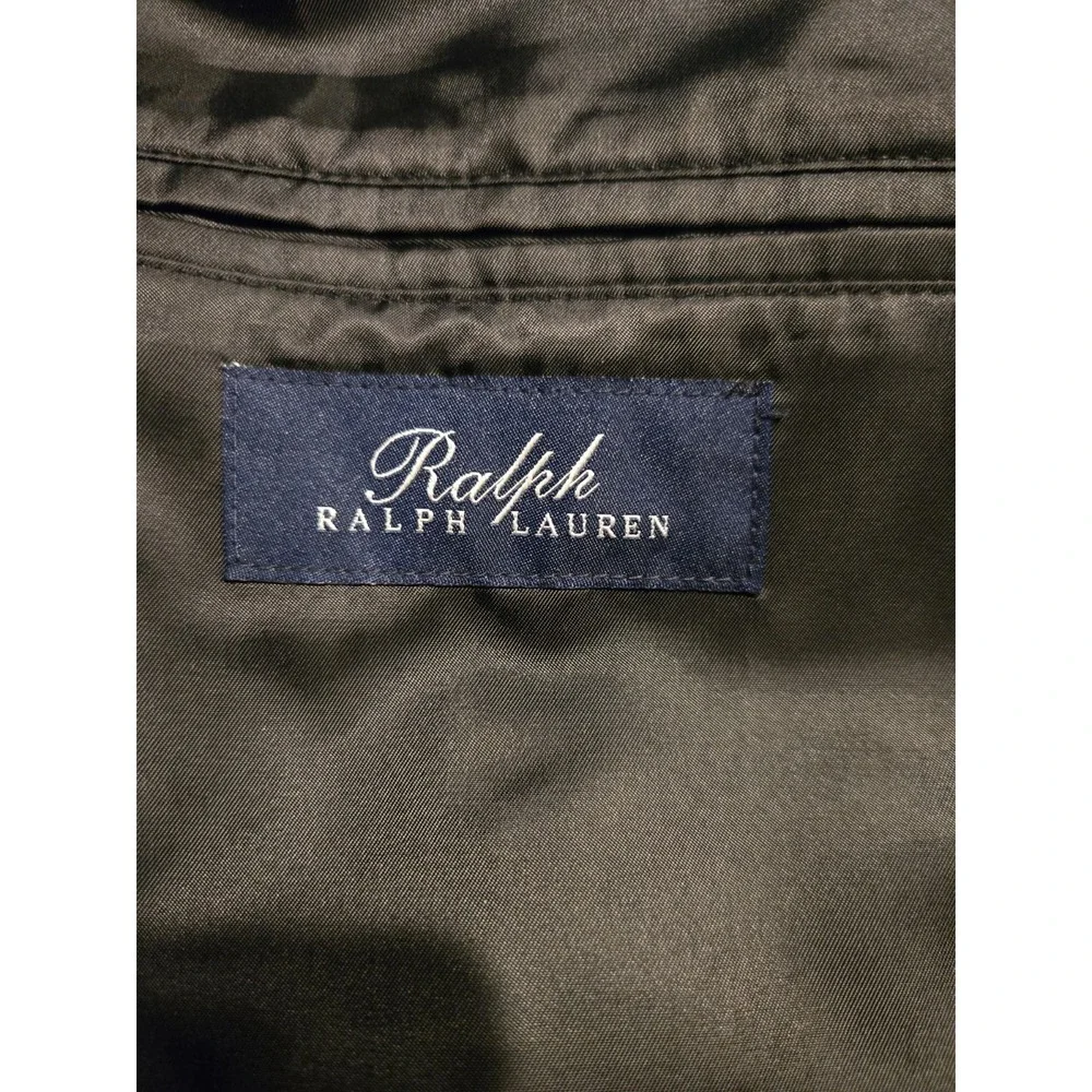 Ralph by Ralph Lauren Black Wool Blend Car Coat Men's 52R Zip Lined Excellent